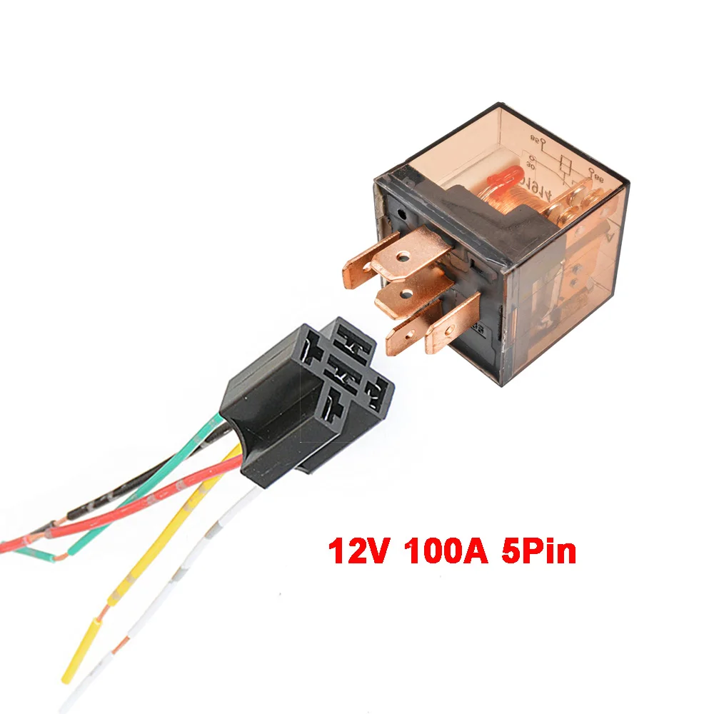 12V 24V 80A 100A 4Pin 5Pin Relè automobilistico impermeabile SPDT Disposivo di controllo per auto Relè per auto Interruttore ad alta capacà con presa relè  13