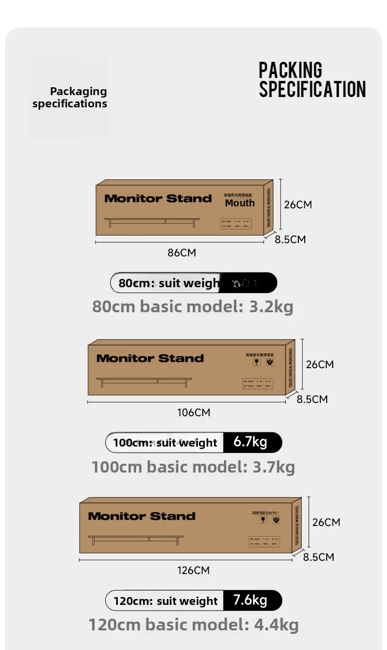 Z3 Modular Monitor Stand Premium Computer Riser for Ergonomic Workspace Modern Desk Organizer for Office Walnut/Black/White