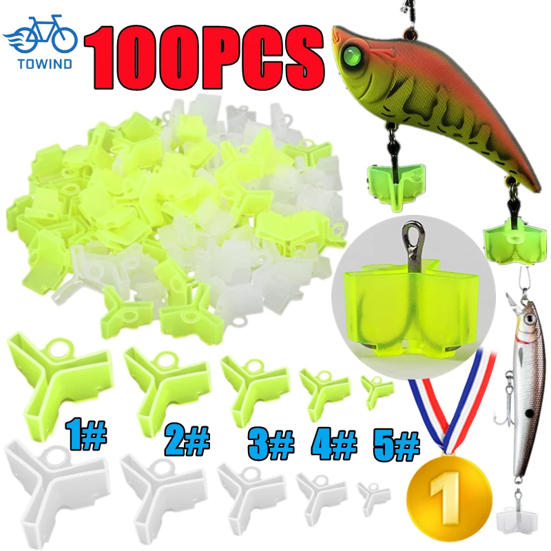 100/50PCS Durable Protector Caps Fishing Out Hook Cover Safety Treble Fish Gear Lightweight Accessories with Slots Sleeves Tools