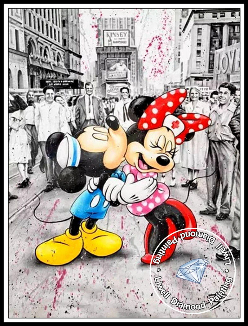 Pop Street Graffiti Disney Cartoon Mickey Mouse 5d Diamond Painting Full  Drills Minnie Photo Cross Stitch Handcraft Kids Gift - AliExpress, image size:800x1049