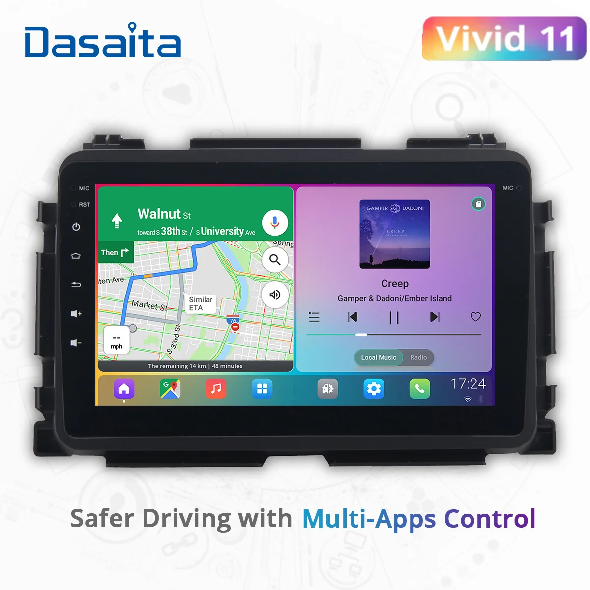 

Dasaita 9" Android Vehicle Car Radio Player for Honda Vezel HR-V HRV 2014 2015 2016 2017 Auto Stereo GPS Navigation Carplay DSP