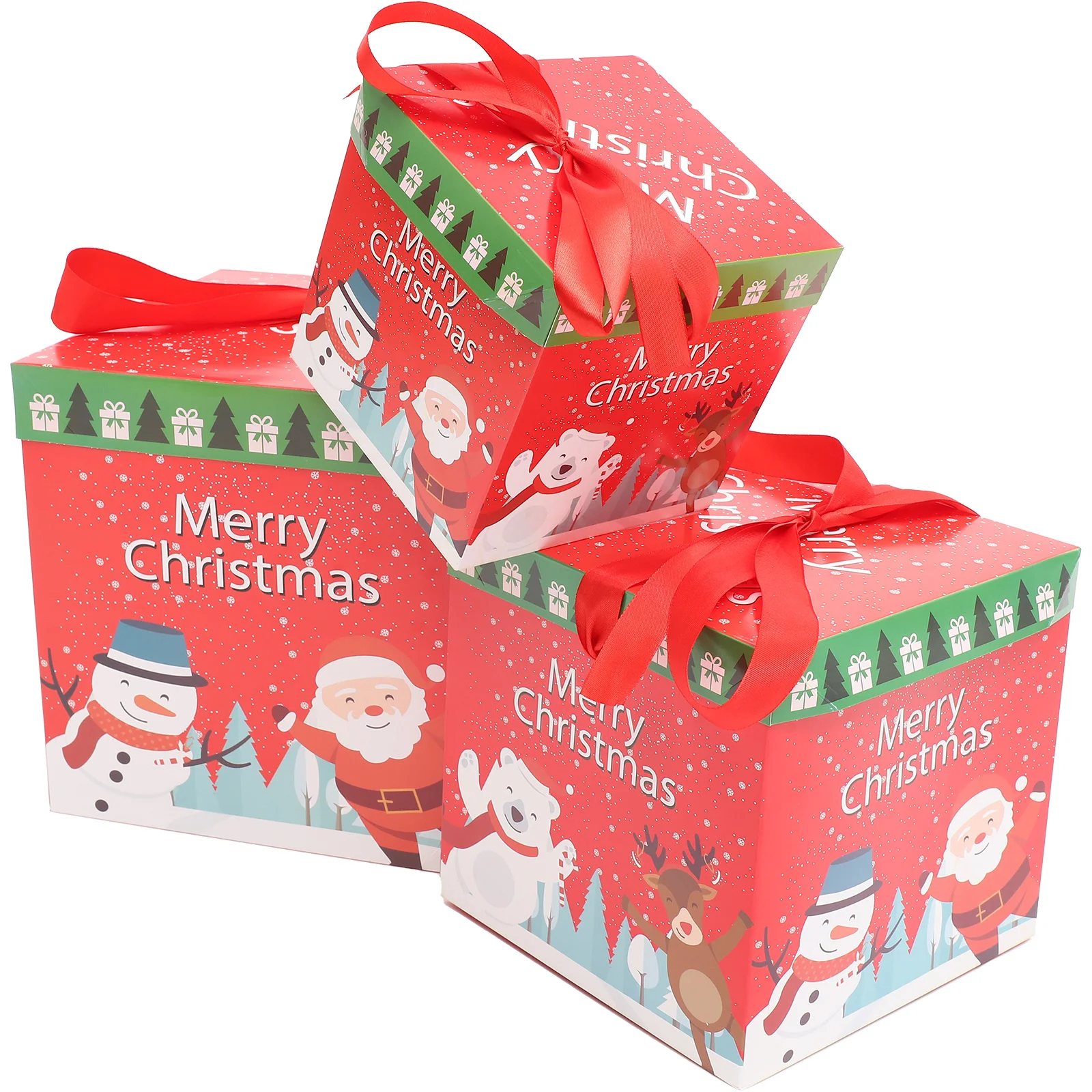 

3 Pcs Christmas Supplies Party Gift Container Decor Paper Packaging Case Candy Containers Decorate