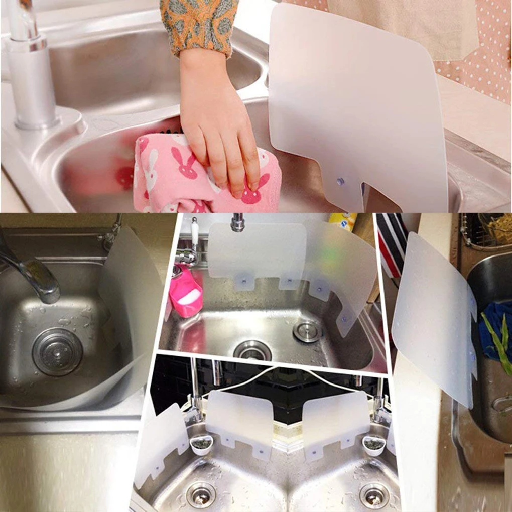 Kitchen Splash Guard Sink Water Splash Guard Anti-Splash Dish Washing Sink Board Protector Retaining Water Separator With Suction Cup Kitchen Tools