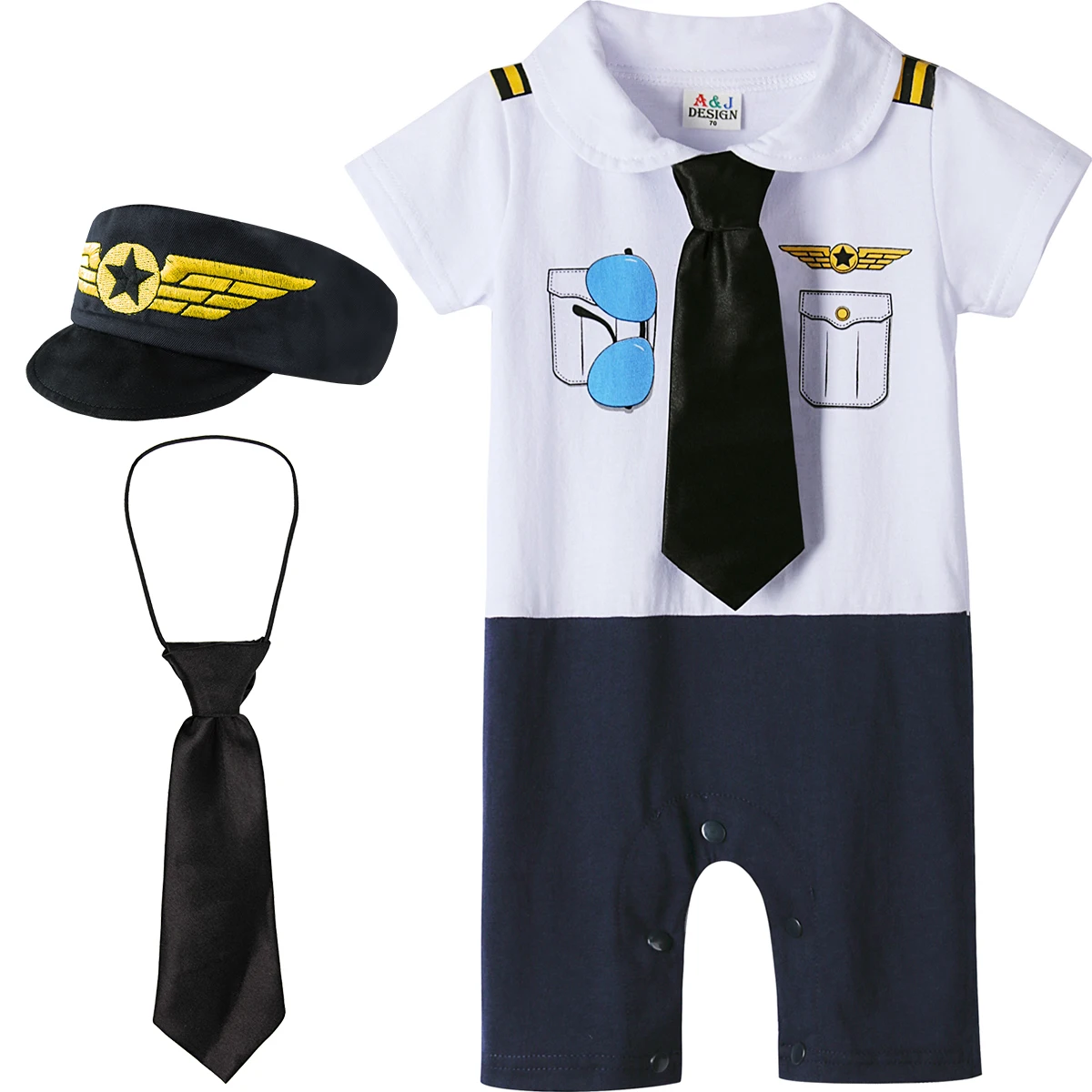 Baby Boy Pilot Romper Newborn Astronaut Costume Space Suit  Infant Halloween Carnival Fancy Dress Playsuit Aviator Jumpsuit 3