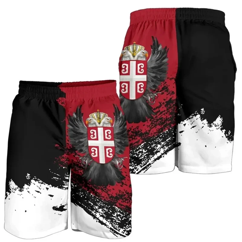 Summer 3d Print Serbia Flag Beach Shorts For Men Quick Dry Surf Board Shorts Popular Sports Swim Trunks Bathing Suits Clothes 6