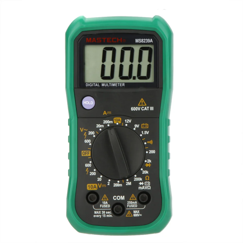 

MASTECH MS8239A Mini Digital Multimeter DMM AC/DC Voltmeter DC Ammeter Ohmmeter w/ Battery Current Resistance Tester