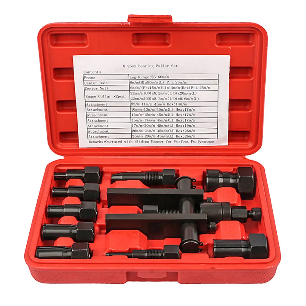 

Bearing Puller Motorcycle Bearing Removal Tool Puller with Box Set Reliable and Convenient Tool for Bearing Disassembly