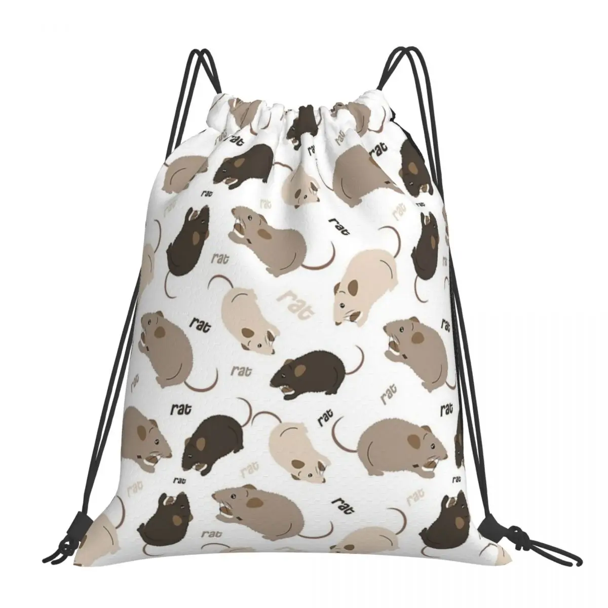 

Rat Pattern Backpacks Multi-function Portable Drawstring Bags Drawstring Bundle Pocket Sundries Bag BookBag For Man Woman School