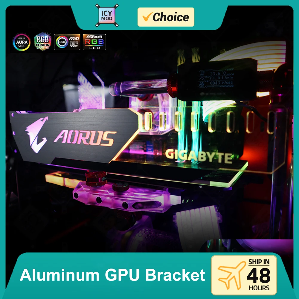Aluminum GPU Bracket Aorus 5V3Pin VGA Holder RGB MSI ROG NVIDIA A-RGB Horizontal Video Card Support Metal AURA 12V 1 Aluminum GPU Bracket Aorus 5V3Pin VGA Holder RGB MSI ROG NVIDIA A-RGB Horizontal Video Card Support Metal AURA 12V 1
