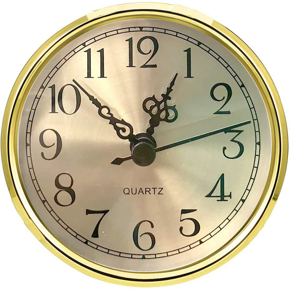 1pc 90MM Quartz Clock Inserts Arabic Numbers Inlaid Clock Movement Insert Replacement DIY Replacing Part Gold Silvery Home Decor