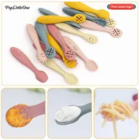 Free Personalized Name Or Logo Baby Feeding Spoons Set Toddler Training Weaning Sticky Spoon Tableware Baby Shower Gifts 1