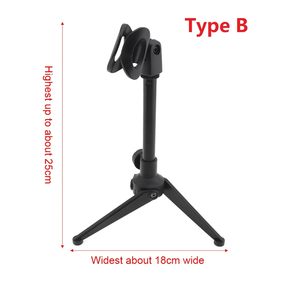 Portable Metal Microphone Three-Legged Lifting Stand 180 Degree Rotation Angle 3 Types Optional