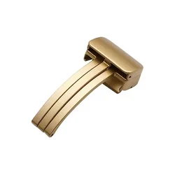 Magnetic Folding Buckle Silicone Strap with Metal Clasp - Silver Black for 20mm (Gold)