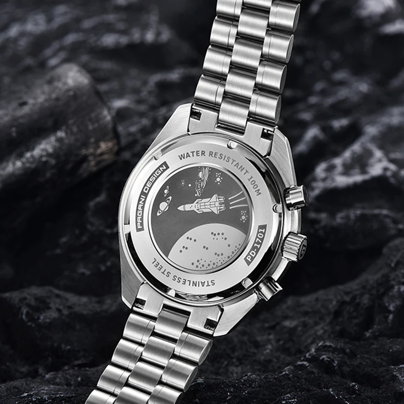 PAGANI Design Luxury Business Multifunctional Moon Watch Quartz Chronograph Men Watch Sapphire Waterproof Bracelet Accessories