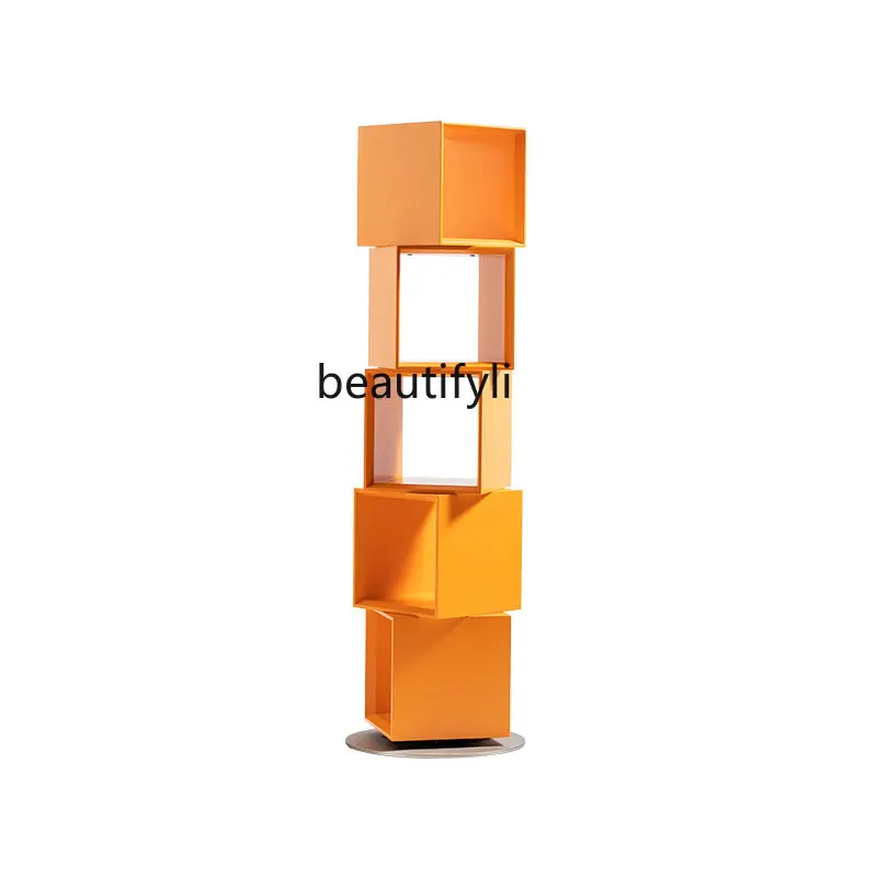 

yj Creative Bookcase Rotatable Simple Bookshelf and Storage Shelf Floor Study Large Cabinet