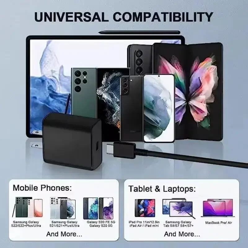 รูปสินค้า อะแดปเตอร์ชาร์จเร็ว USB-C สำหรับ Samsung S22/S23 Ultra และโน้ตบุ๊ก 20 รุ่น