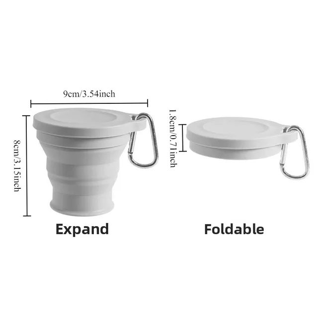 ​​Collapsible Silicone Cup - Portable Foldable Travel Mug for Camping Hiking, BPA-Free Leakproof Water Bottle with Lid 5