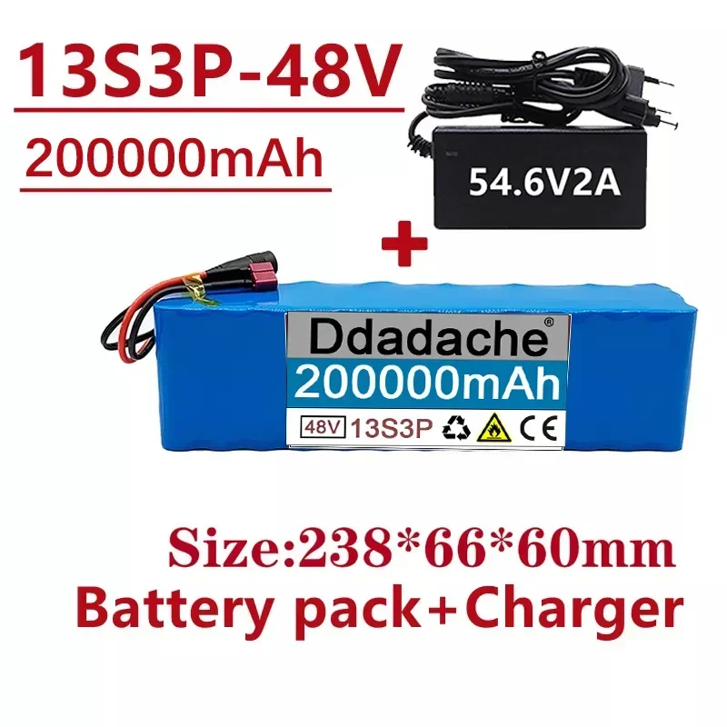 

Free Shipping New 48V200000Mah 13S3P T+DC Lithium-ion BatteryPack 200Ah can be used for 48V electric bicycles and scooters 18650