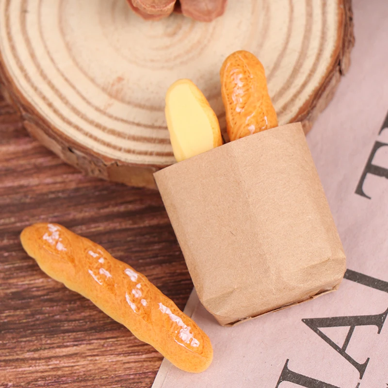 1 Set Fake Croissant Mini Food Bread Ornament Miniature Dollhouse Decor Furniture Toys Dollhouse Accessories Home Craft 2