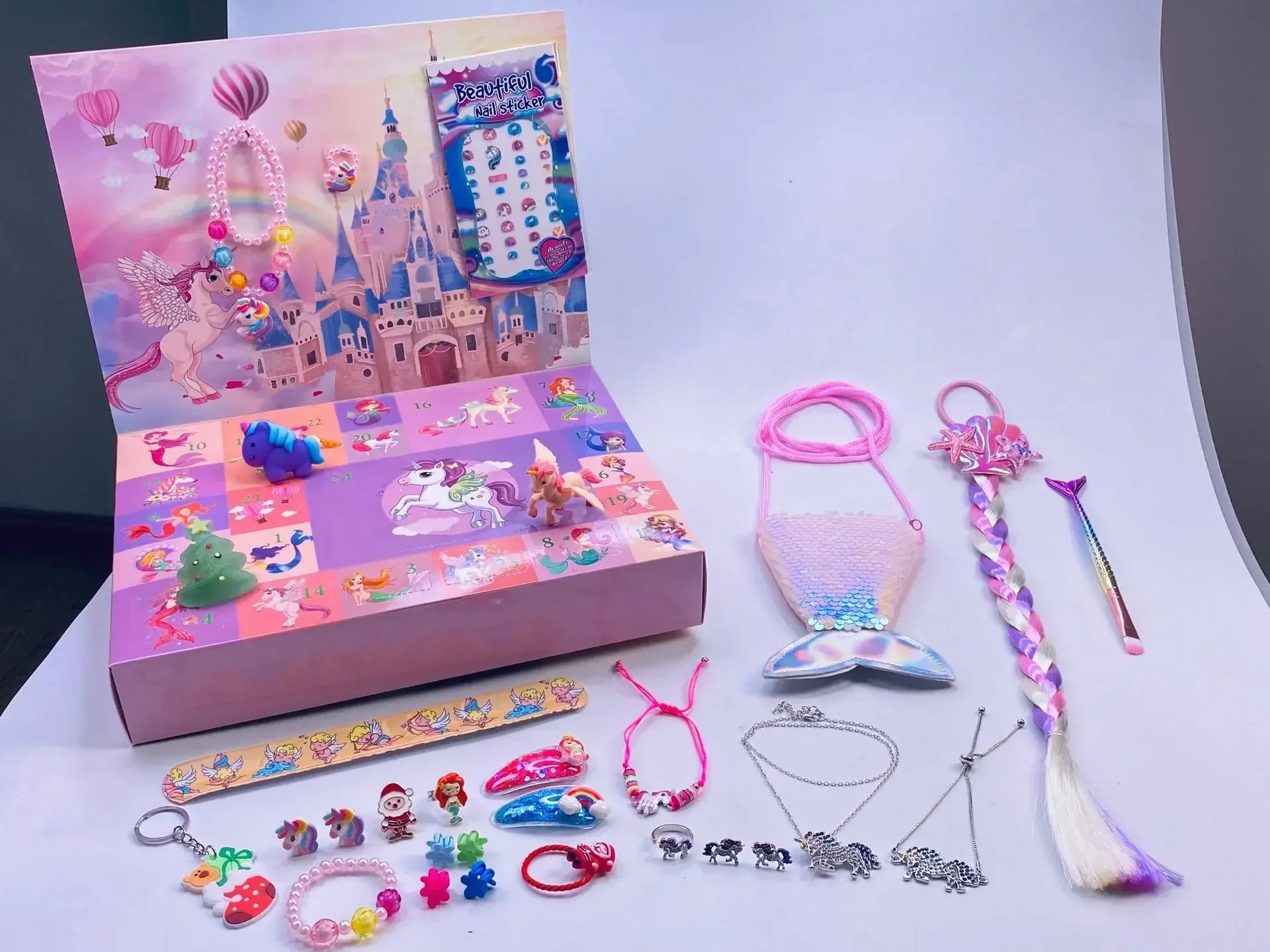 Christmas Advent Calendar Box for Girl Gift DIY Jewelry Hairpin Toy 24 Days Countdown Calendar New Year Christmas Gifts Christmas Advent Calendar