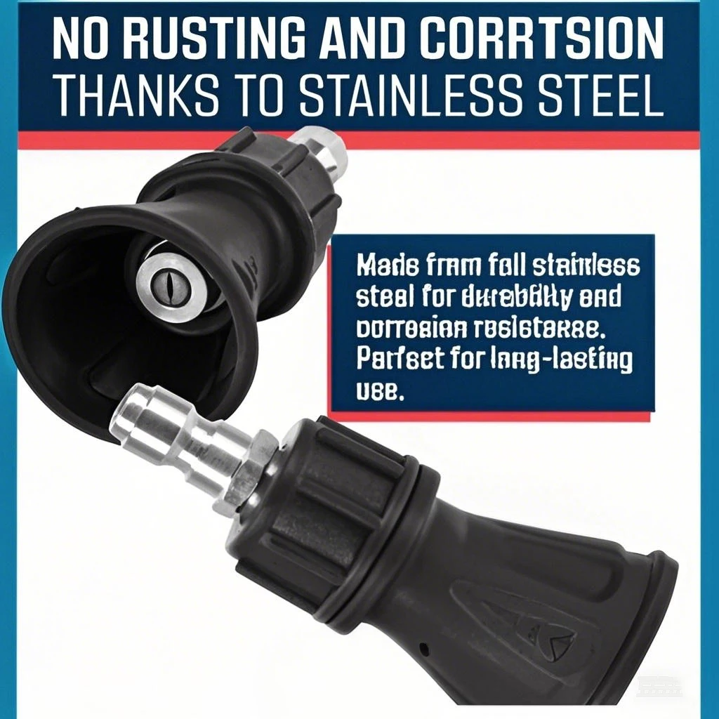 40 Degree Pressure Washer Nozzle [Stainless Steel] - Pressure Washer Nozzle Guard - High-Efficiency Cleaning, Durable 4