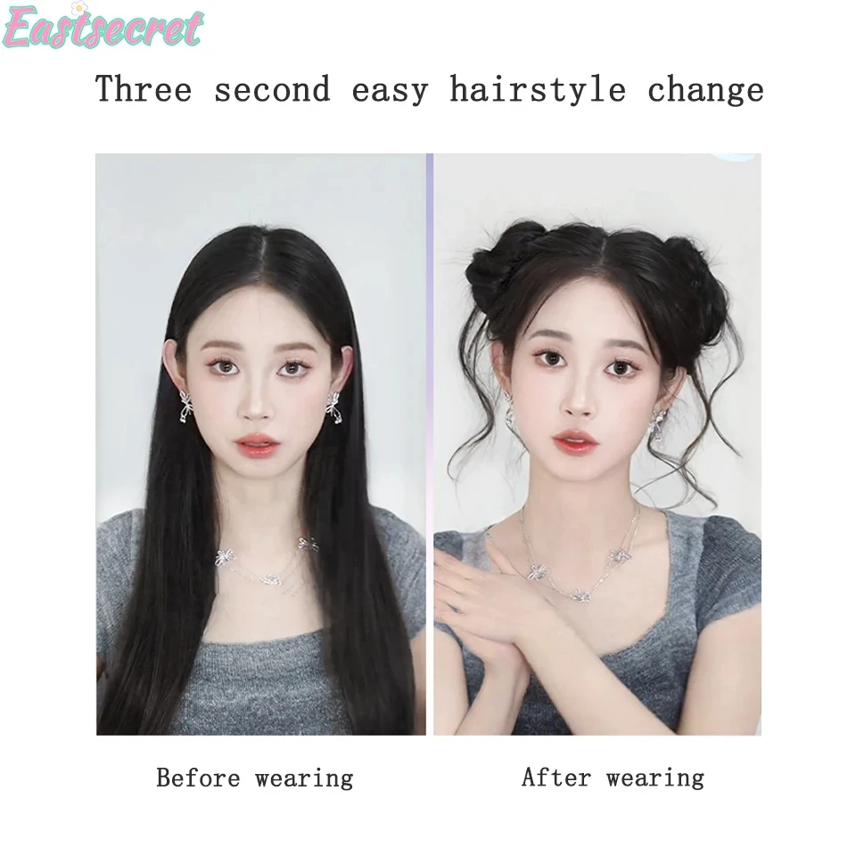 헤어스타 번 익스텐션 메시 컬리 엘라스틱 헤어 스크런치 헤어피스 합성 시뇽 도넛 업두 헤어피스 여성용 소녀용