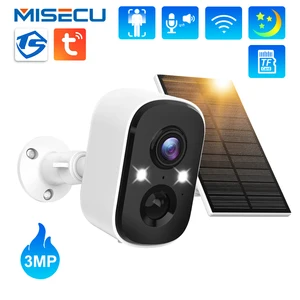 MISECU Tuya 3MP WIFI Security Battery Camera with Solar Panel Wireless Outdoor Human Detect Surveillance IP Camera Color Night