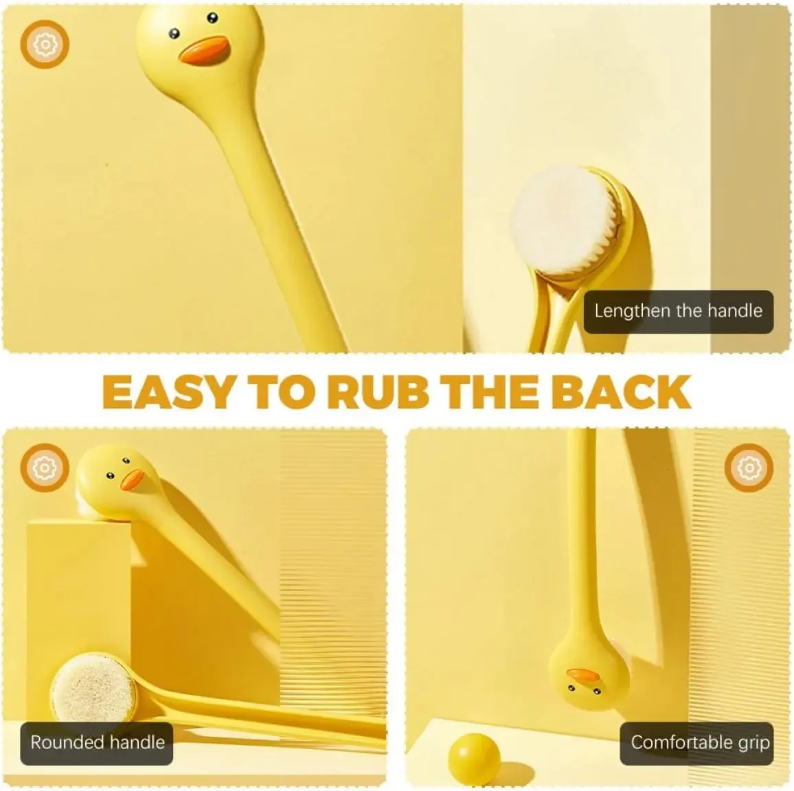1pcs Long Handle Silicone Bath Brush, Soft Bristle Exfoliating Back Scrubber, Durable Easy Clean Home Shower Tool, Hygienic Material, Spa Essential 4