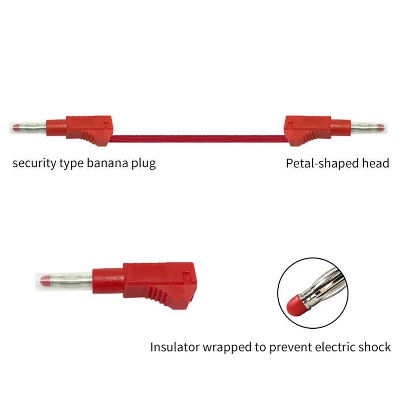 Electrical Test Leads 2Pcs Multi-Meter Cable Jumper Wire 4Mm Banana Plug Red Black