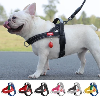French Bulldog Harness - No-Pull Padded Vest, Escape-Proof Chest Plate, Breathable Mesh for Flat-Faced Breeds