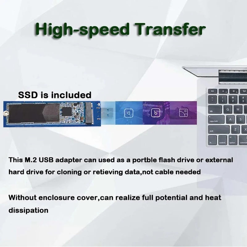 SSD Adapter M.2 to USB Adapter B Key M.2 SATA SSD Converter NGFF M2 to USB 3.0 Riser Card Board Supports 2230 2242 2260 2280 SSD