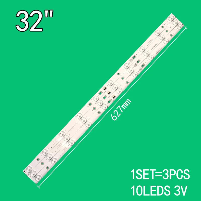 new suite led315d10 07 b 30331510219 led backlight strip for le32b310n led315d10 32e3000b le32a7100l 32e3000c lc320dxj 3PCS 10LEDs 3V 627mm For JVC LT-32M345 LE32B310N LE32A7100L LE32A31 LE32B510X LED315D10-ZC14-01(D) LED315D10-ZC14-03(D)