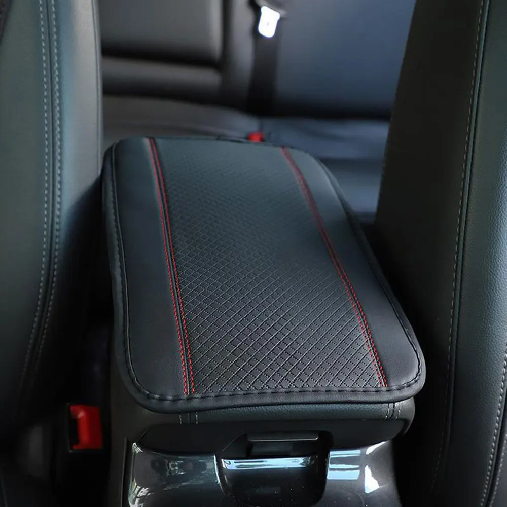 

Universal Lether Car Armrest Cushion Cover Center Console Box Pad Soft Protector Trims Leather Non-Slip Styling Accessories
