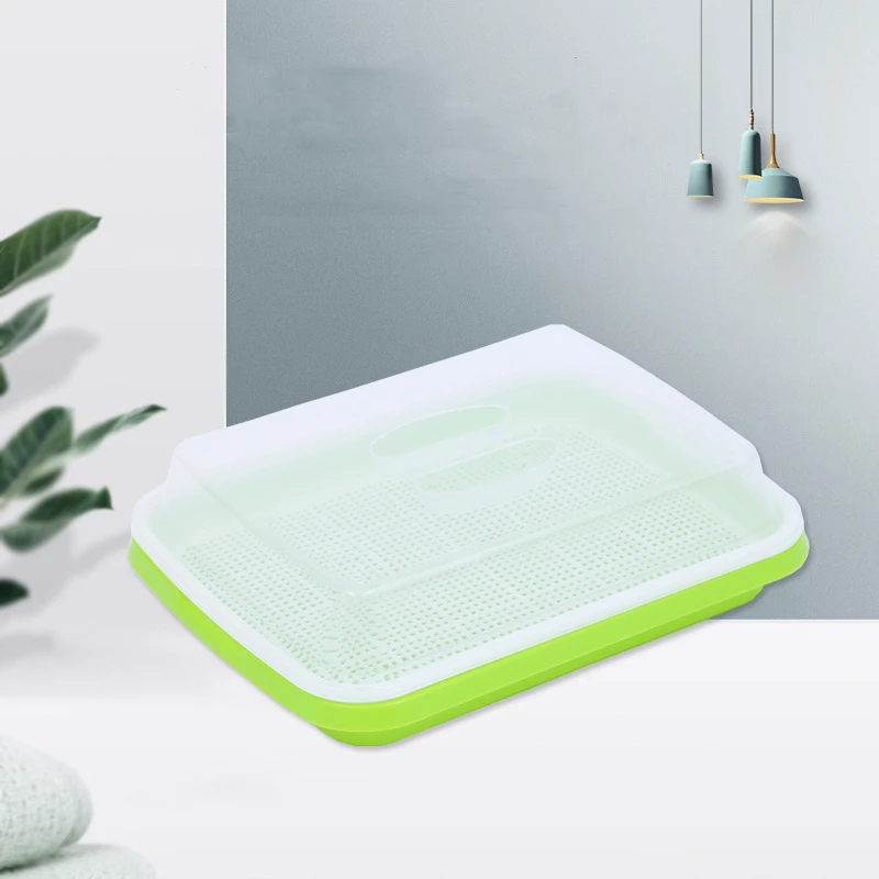 Seed Germination Sprouter Tray Soil-Free Big Capacity Microgreens Hydroponic Tray For Sprouts Wheatgrass Pots Seedling Planting 