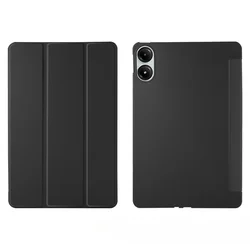 Universal 12.1 - Inch Flip Tri - Fold Stand TPU Protective Tablet Cover for Redmi Pad 2 Pro 2025 (Black)