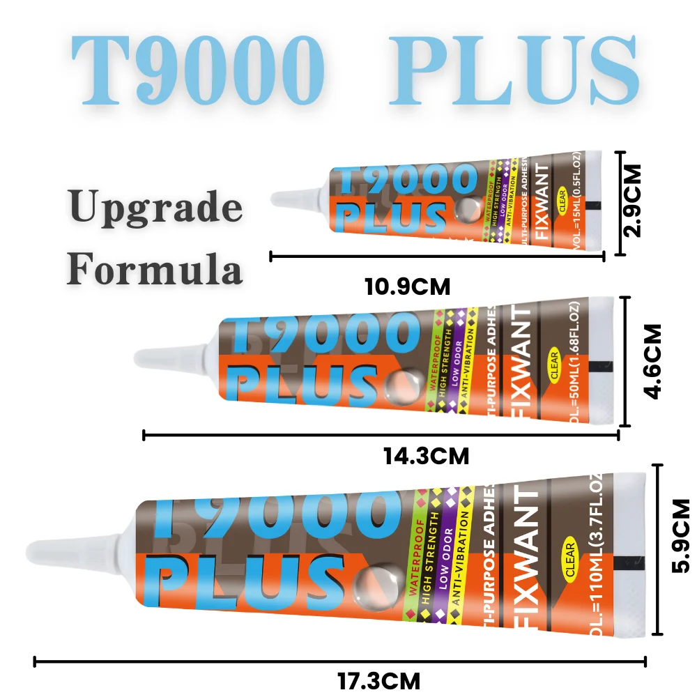T9000 PLUS Phone Repair Glue Ultra Clear Strong Adhesive For Watch Jewelry Screen Plastic Waterproof Flexible Bond DIY Fix