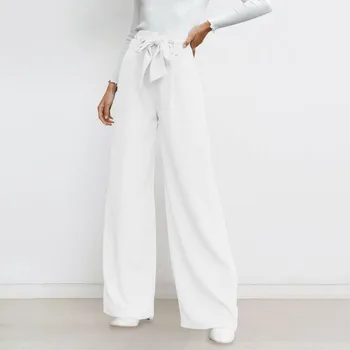 Dress Pants for Women Business Casual Petite Women Wide Leg High Waist Trousers Lightweight Loose Linen Pants Women Summer 3