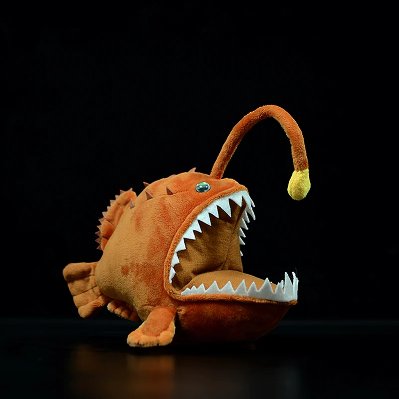 25cm Original Soft Realistic Lantern Fish Plush Toy Simulation Monkfish  Lophiiformes Ocean Animal Doll Birthday Gift For Boy