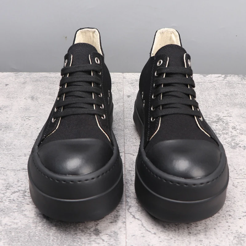 Men's Casual Shoes Heightening Design Shoes for Man Thick Soled Women's Sneakers All Black Fashion Men's Sneakers 4