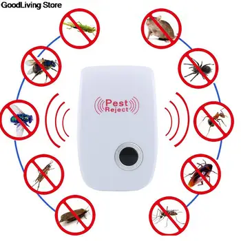 초음파 개미 쥐 거미 모기 바퀴벌레 해충 퇴치제 전기 초음파 마우스 제어 거부, EU/UK/US 플러그