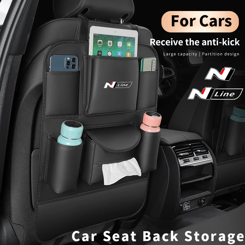 

Car Seat Back Organizer Storage Hanging Bag Box Large Capacity For Hyundai N Line Sonata Elantra Tucson Veloster Kona i30 i10