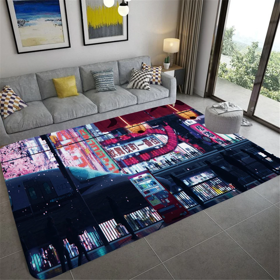 Teen Indie Kawaii Decor Room Anime Rug Bedroom Decoration Furry Mat ...