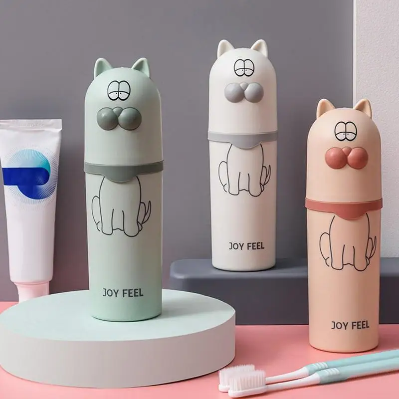 

Travel Toothbrush Case Container Kids Cartoon Toothpaste Travel Storage Box Portable Toiletries Toothbrush Holder Box for trip
