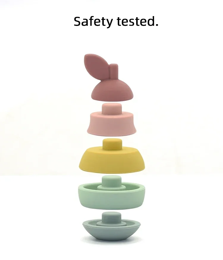 Stacking Fruit Shape Silicone Educational Toy BPA Free Cute Silicone Apple Pear Shape Design Good for Kids Brain Development Toy educational toys stacking puzzle toys cup stacking toys stacking toys