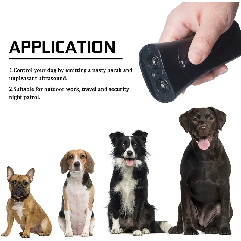 Silbato repelente para perros, dispositivo de entrenamiento antiladridos,  LED, ultrasónico, sin batería, 3 en 1 - AliExpress
