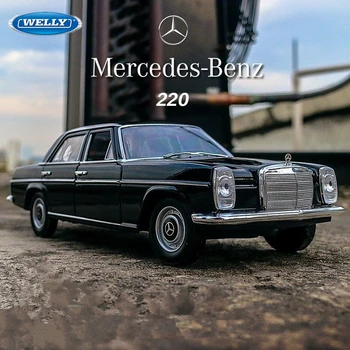 WELLY 1:24 Mercedes-Benz 220 Alloy Classic Car Model Simulation Diecasts Metal Toy Retro Old Car Model Collection Childrens Gift