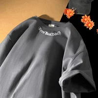 Men's Oversized T-shirts White Cotton T Shirt 5XL for Men Casual Summer Wear Letter Fashion  Print Neck Tee Shirts Men Clothing 1