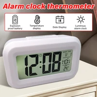 Digital LCD Alarm Clock With Calendar Thermometer Large Display Home Office Travel Desk Clock Electronic Kids Alarm Clock 2