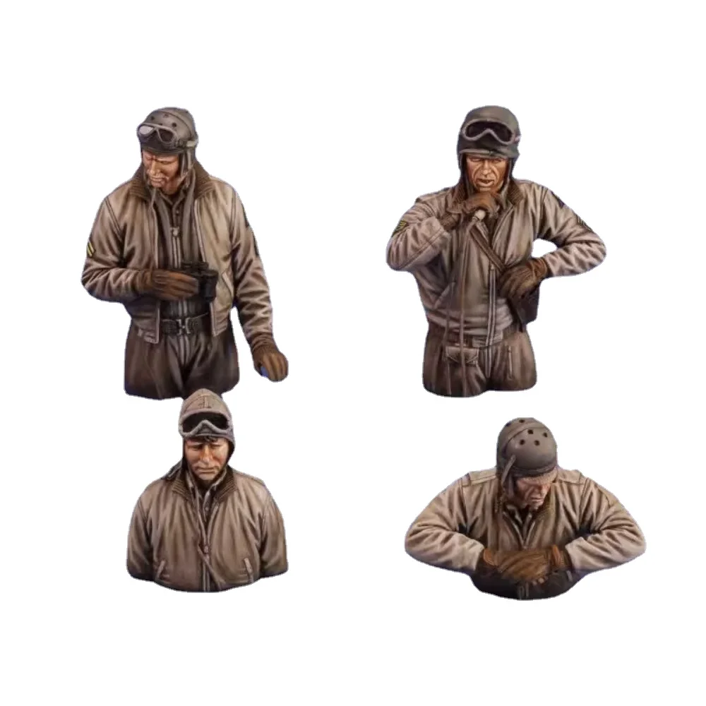 미조립 송진 피규어 모델 키트 2 미 육군 탱크 승무원 하프 바디, 미도색 미니어처 조각상, 1/35 체중계, 무료 배송