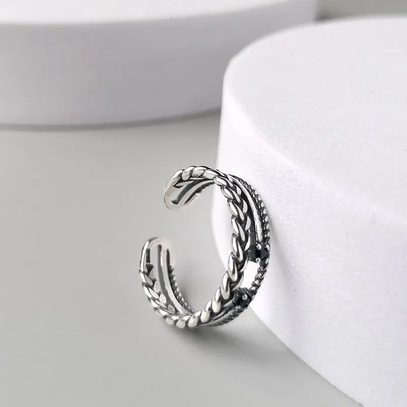 New Fashion Creative Punk Flower Rings Vintage Jewelry Gifts For Women Accessories Ring for Men Trendy Alloy Ring Silver Color - 4